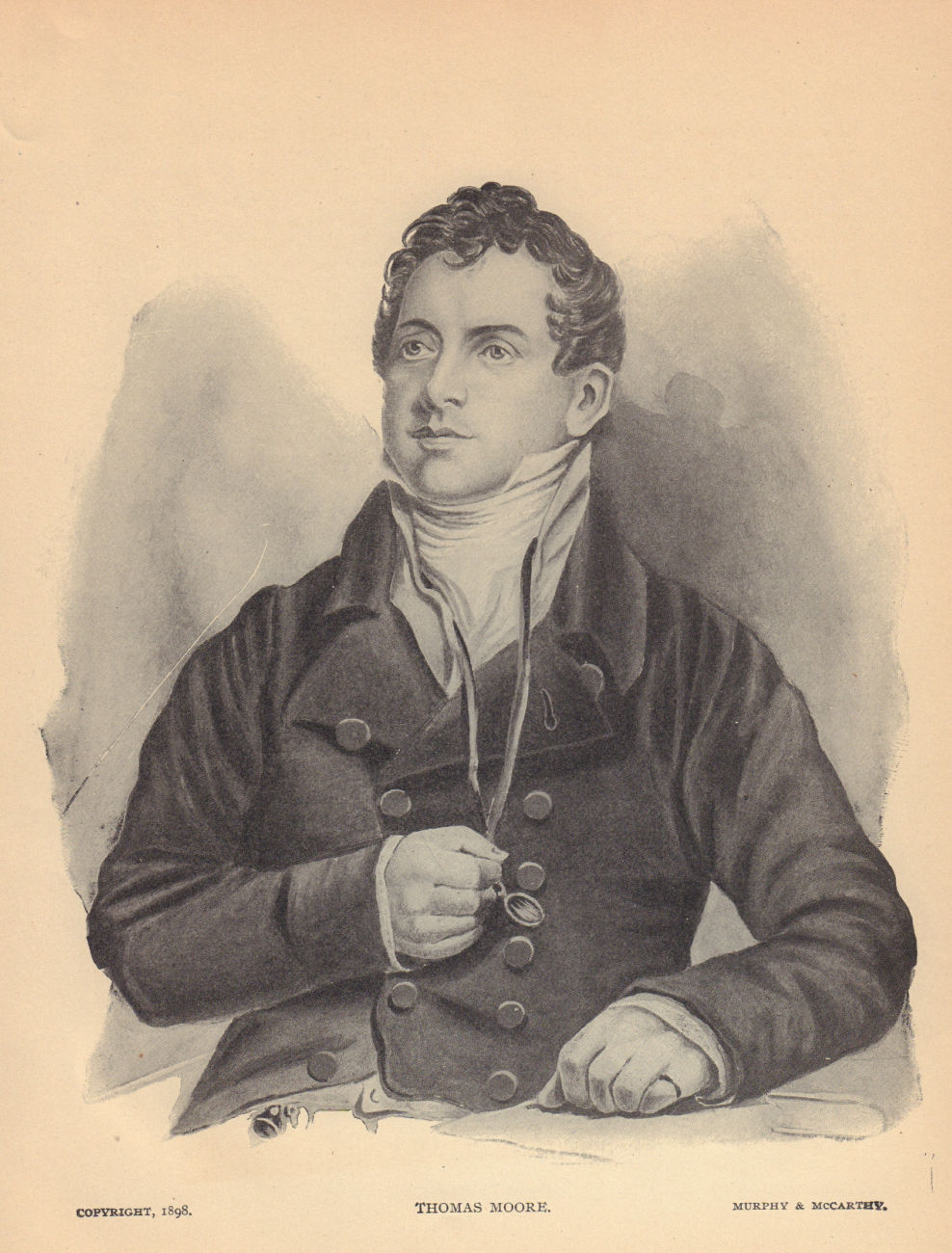 Thomas Moore. Ireland. Irish poet 1905 old antique vintage print picture